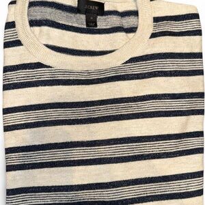 Striped sweater, j. Crew, small, navy and off white